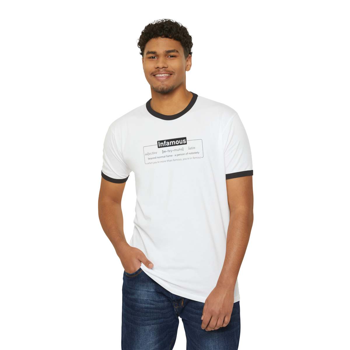 Infamous (light shirts) - Unisex Cotton Ringer T-Shirt