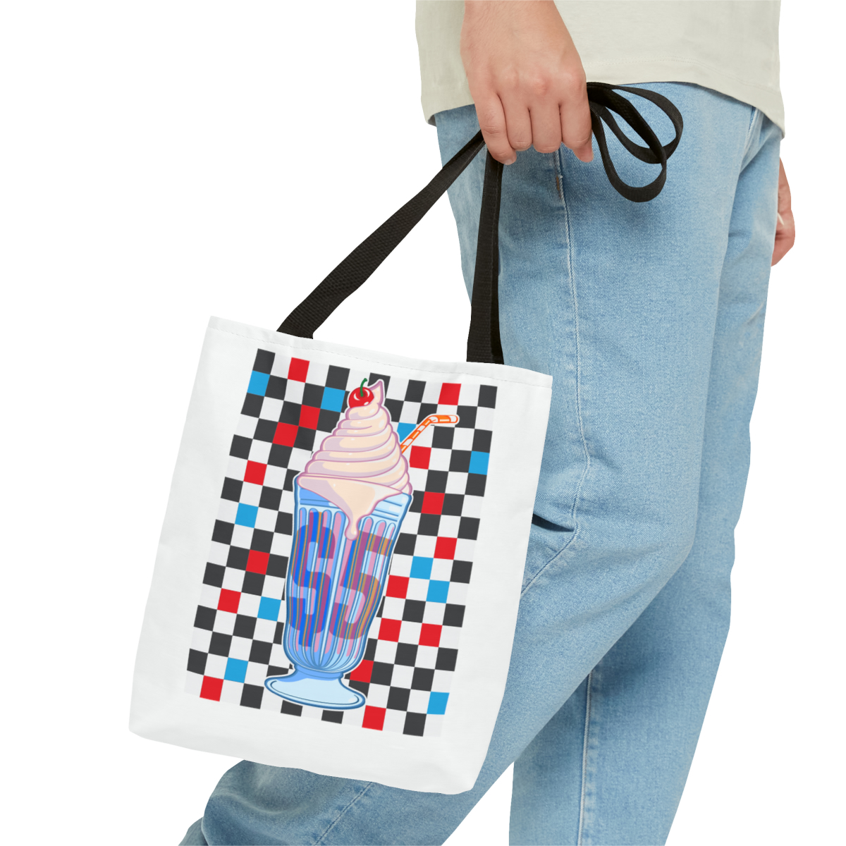 Milkshake (checkers) - Tote Bag