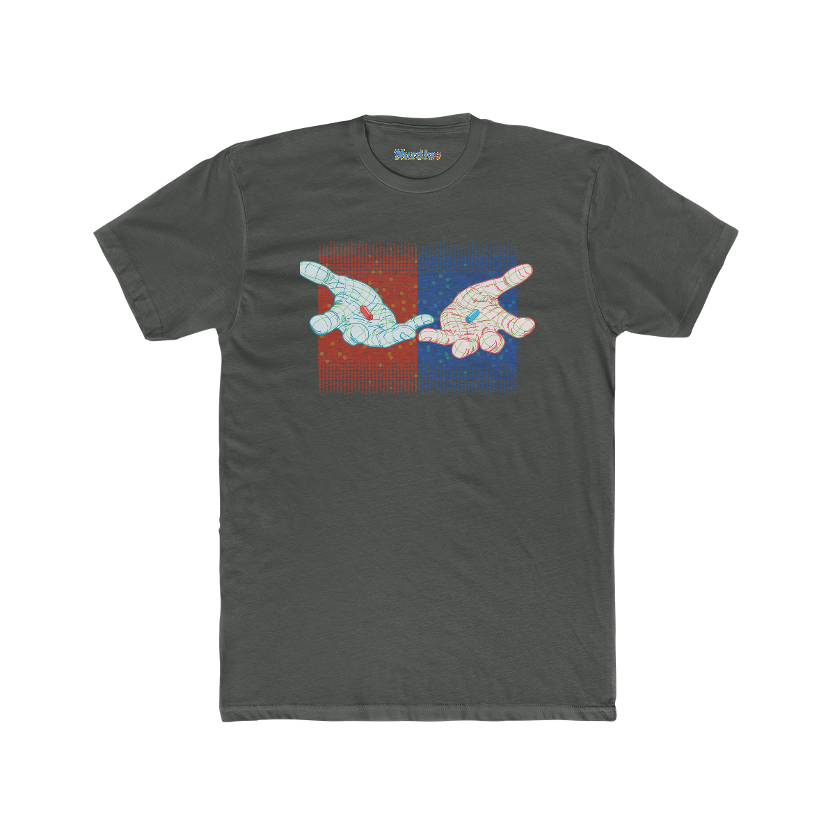 Two Hands (red & blue) - Men's Cotton Crew Tee