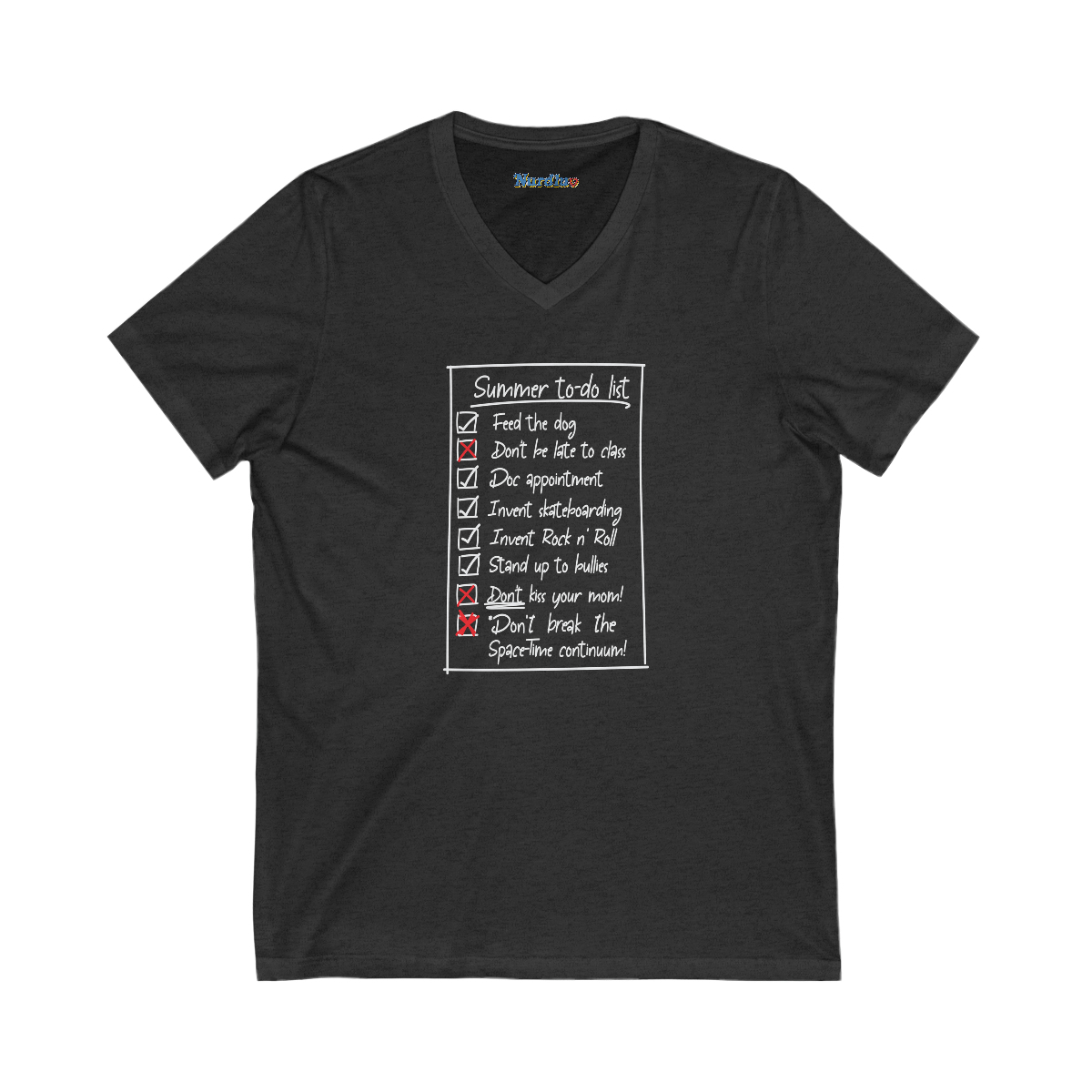 Summer List (dark shirts) - Unisex Jersey Short Sleeve V-Neck Tee