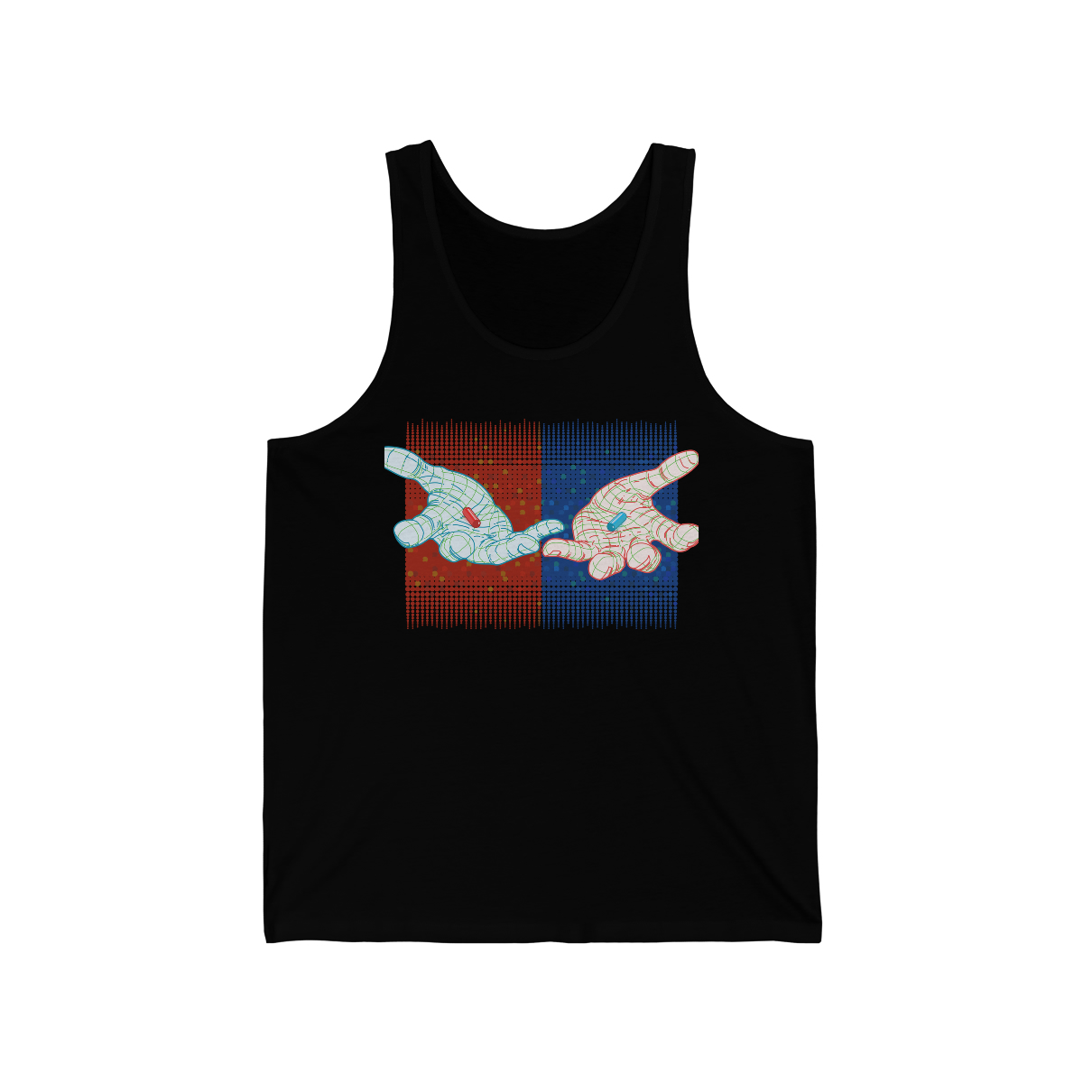 Two Hands (red & blue) - Unisex Jersey Tank