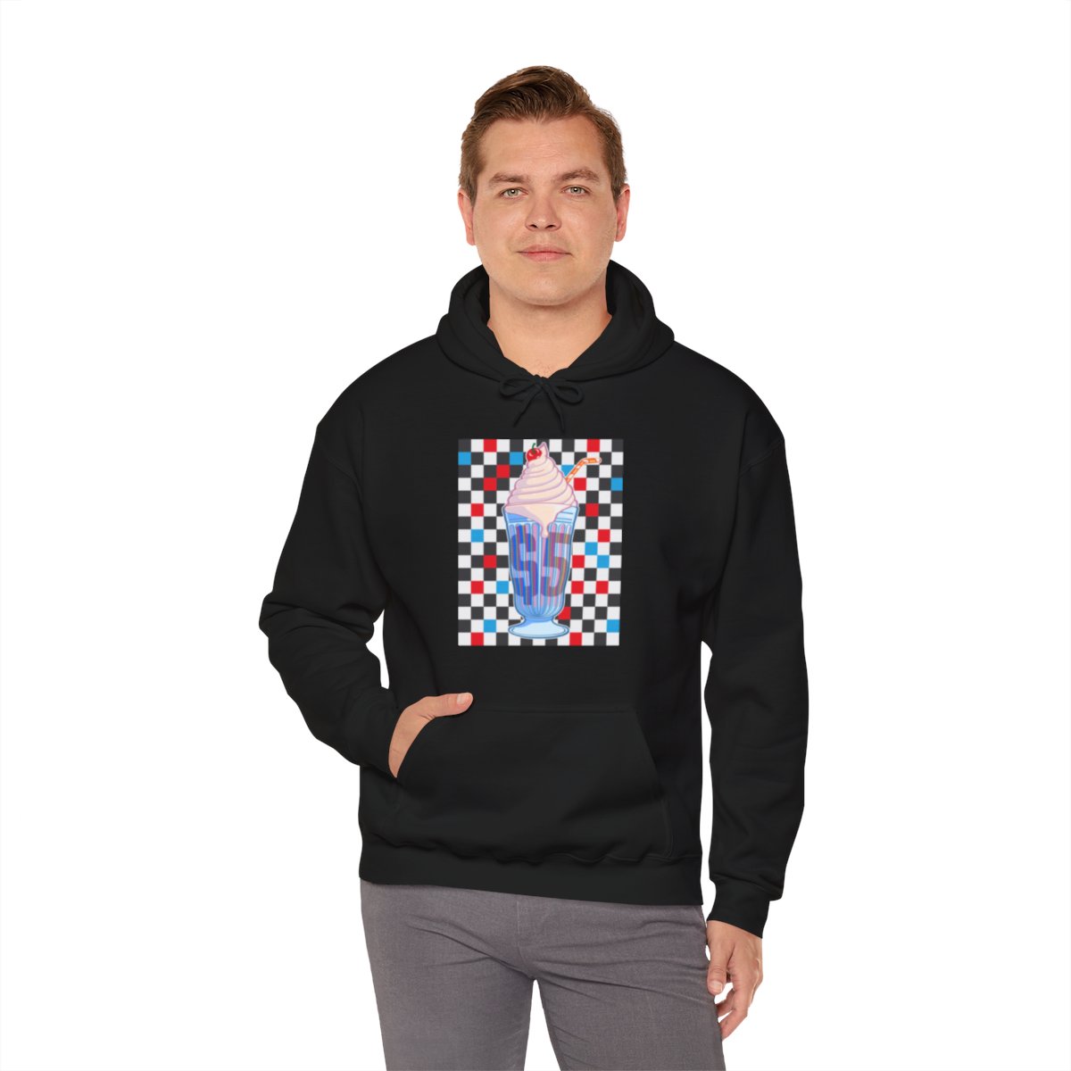 Milkshake (checkers) - Unisex Heavy Blend™ Hooded Sweatshirt