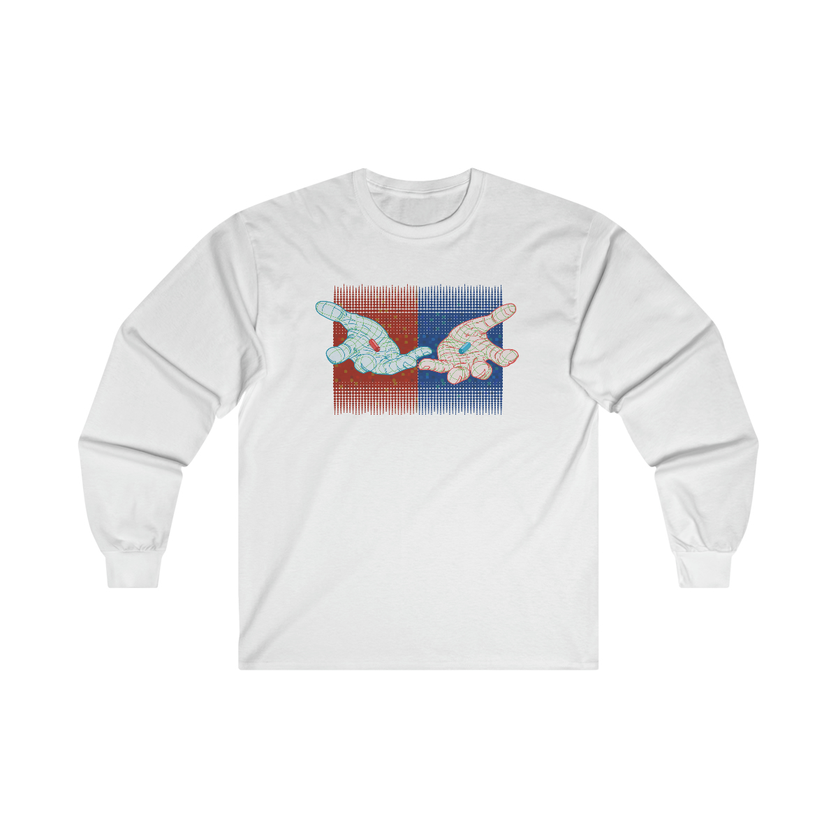 Two Hands (red & blue) - Unisex Ultra Cotton Long Sleeve Tee