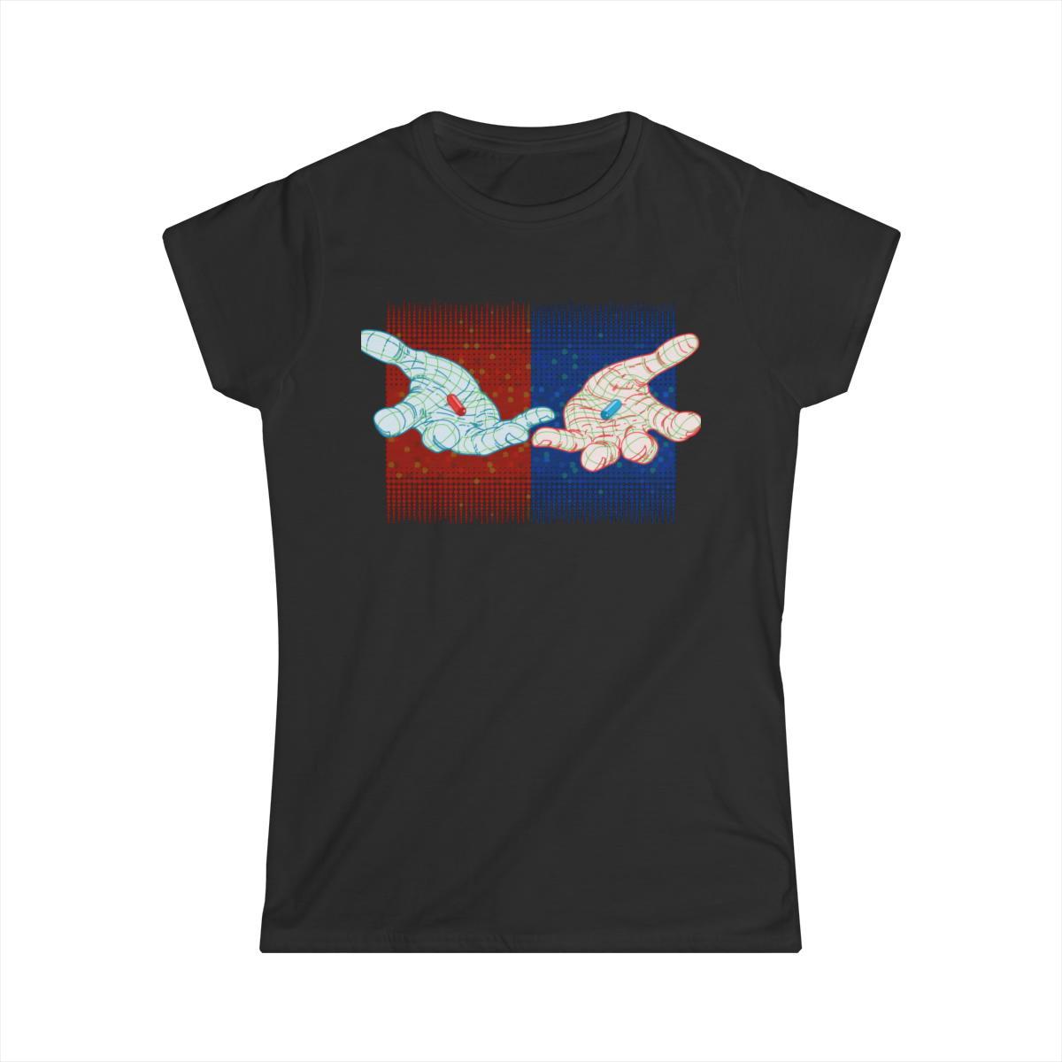Two Hands (red & blue) - Women's Softstyle Tee
