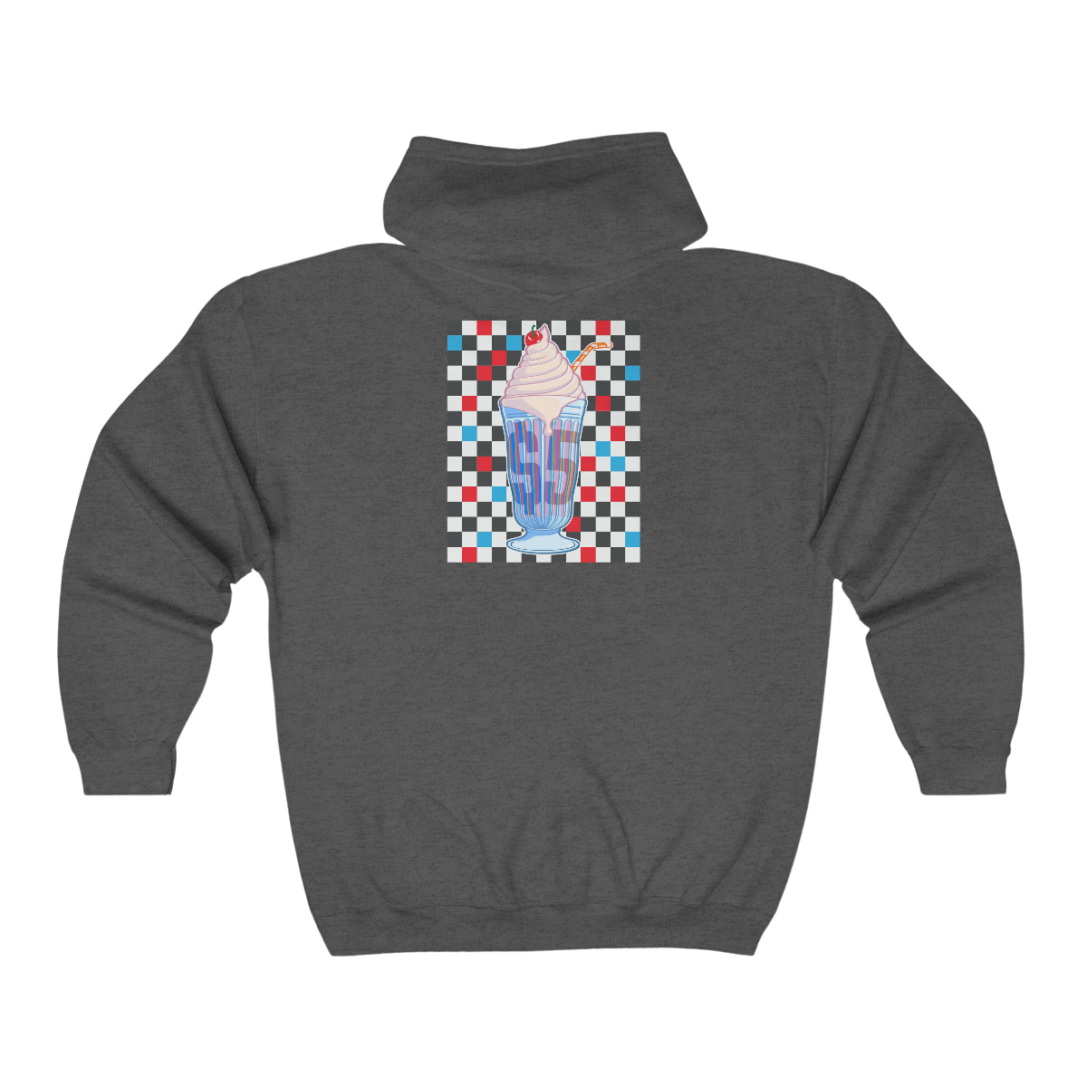 Milkshake (checkers) - Unisex Heavy Blend™ Full Zip Hooded Sweatshirt