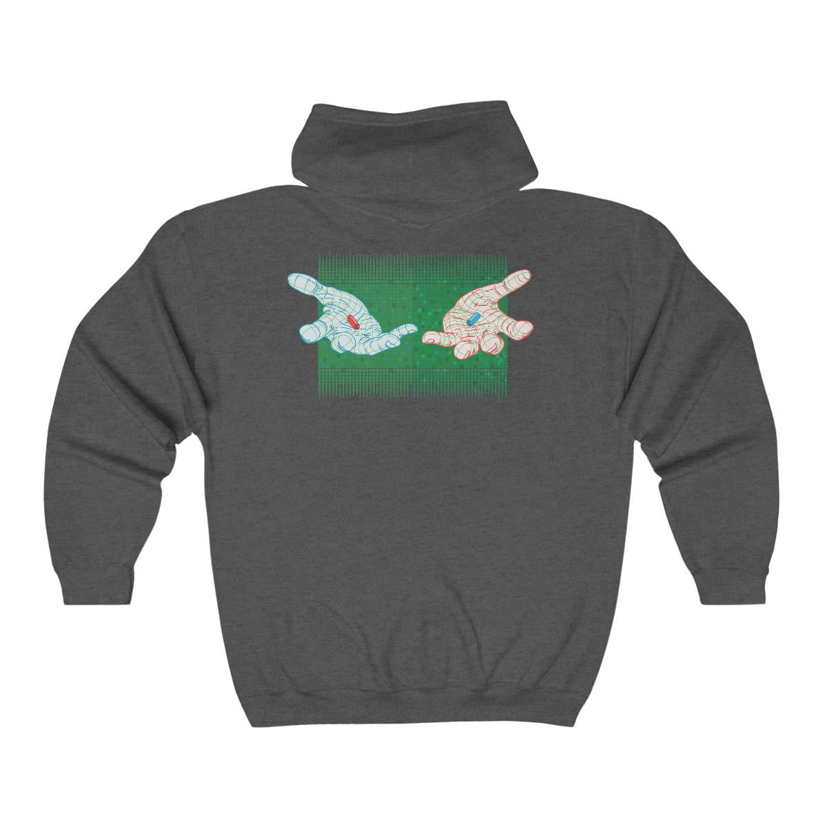 Two Hands (green) - Unisex Heavy Blend™ Full Zip Hooded Sweatshirt
