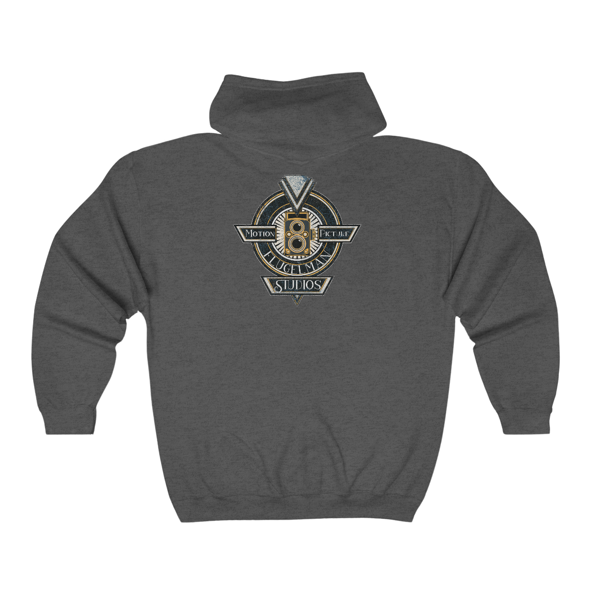 Flugelman (black & gold) - Unisex Heavy Blend™ Full Zip Hooded Sweatshirt