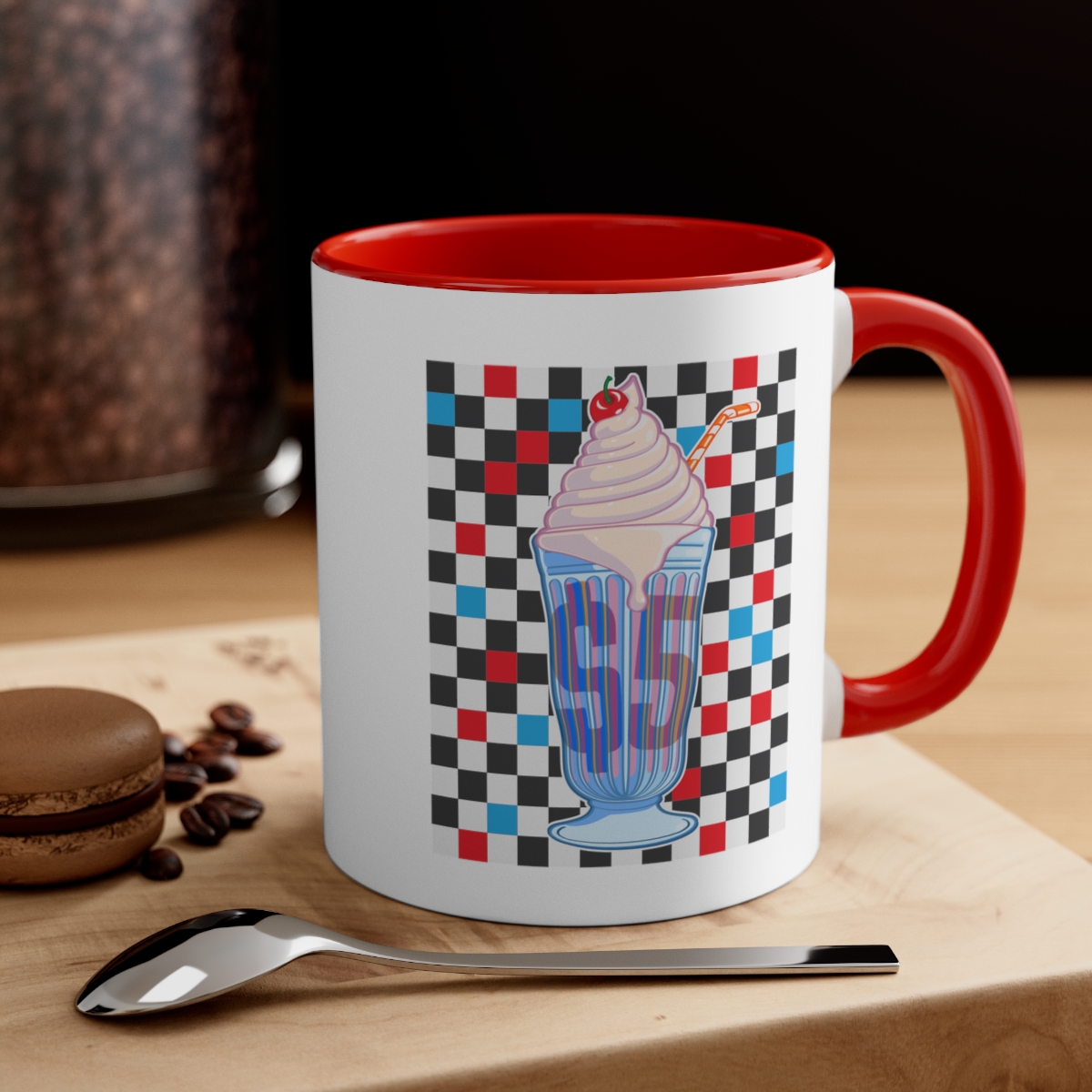 Milkshake (checkers) - Accent Coffee Mug, 11oz