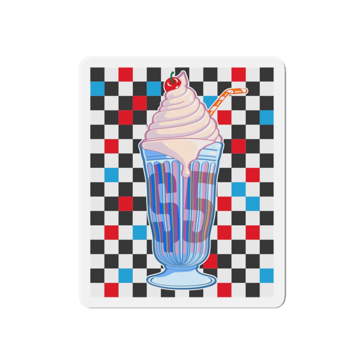 Milkshake (checkers) - Die-Cut Magnet